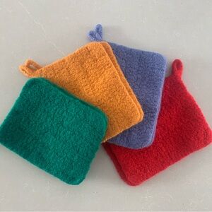 Colorful Felted Wool Potholders/Trivets